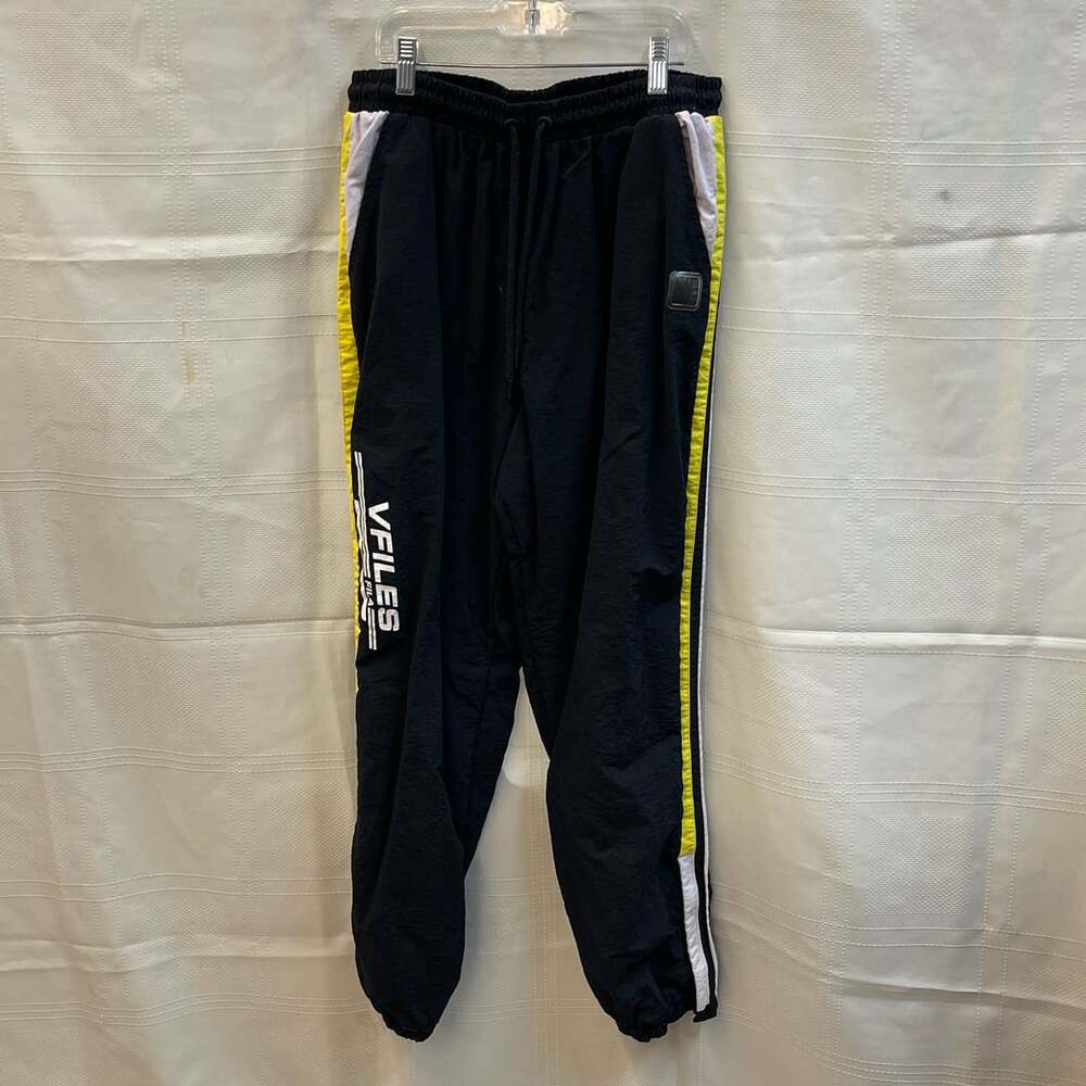 L Large Fila x Vfiles Track Pants Black Yellow Greenhouse 2019 Collab Streetwear